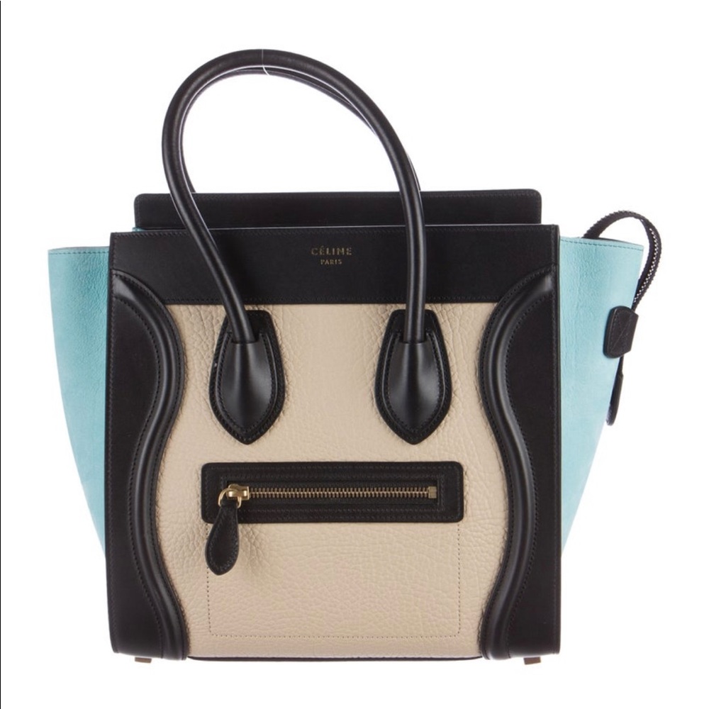Celine 2015 Tricolor Micro Luggage Tote